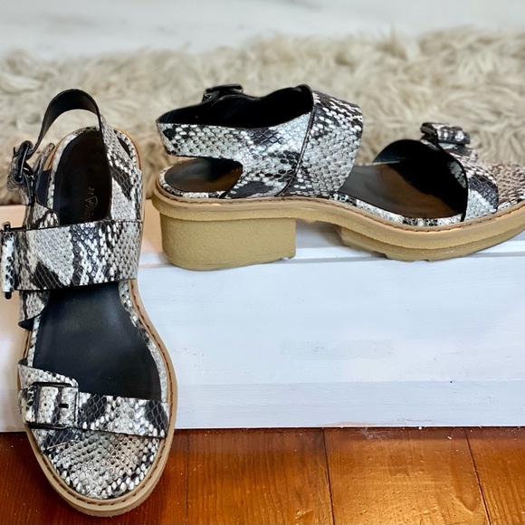 3.1 Phillip Lim Snakeskin Combat Boot Sandals- like new
